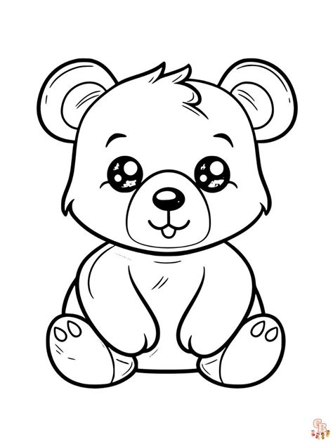 Cute and Free Teddy Bear Coloring Pages for Kids | GBcoloring