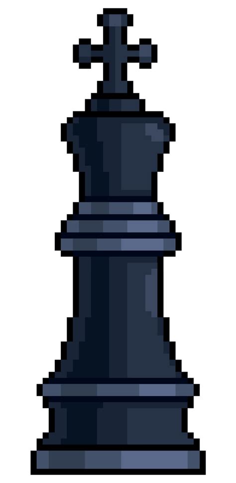 Pixel art king chess piece vector item for 8bit game on white ...