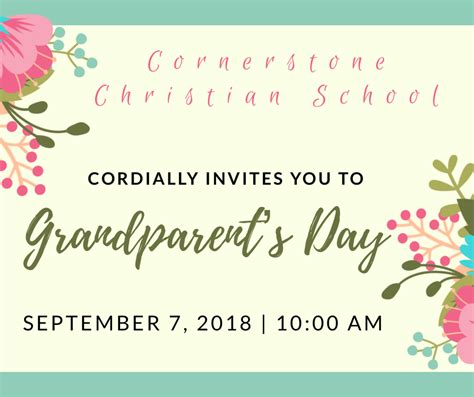 Grandparent’s Day | September 7, 2018 – Cornerstone Christian School