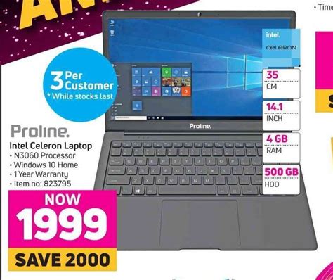 Proline Intel Celeron Laptop offer at Game