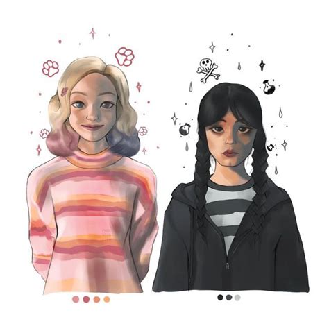 jules 🎨 on Instagram: "for this halloween, i drew enid and wednesday ️I ...