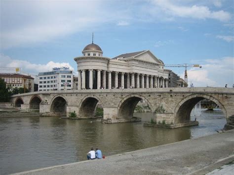 The Stone Bridge is a bridge across the Vardar River in Skopje, the ...