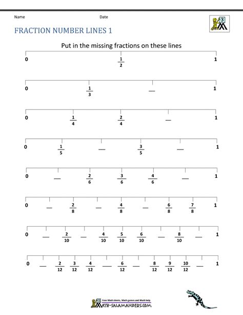 Number Line For Fractions Printable - Printable Word Searches