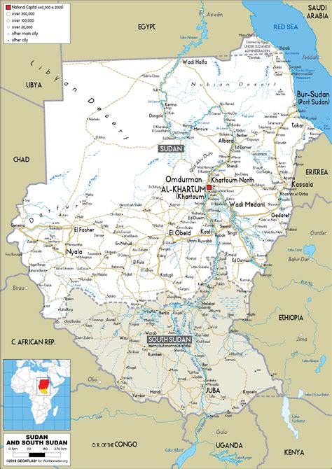 Large size Road Map of Sudan - Worldometer