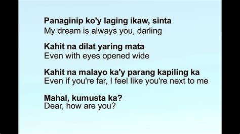 Learn Tagalog with Freddie Aguilar - Kumusta Ka Aking Mahal. Song ...