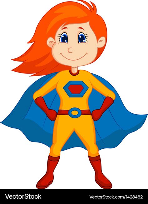 Superhero kid cartoon Royalty Free Vector Image