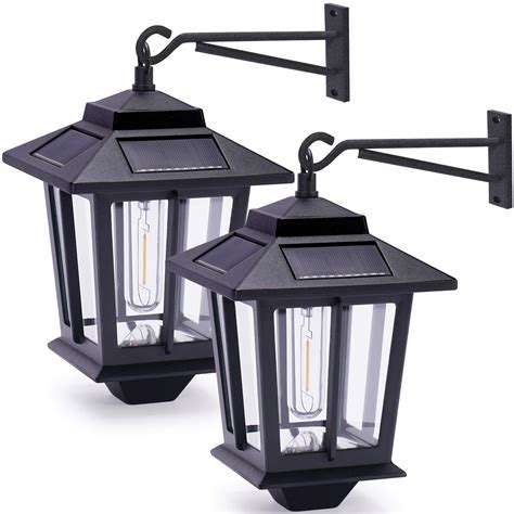 Buy 2 Pack Solar Wall Lanterns,Aluminum Outdoor Hanging Solar Lights ...