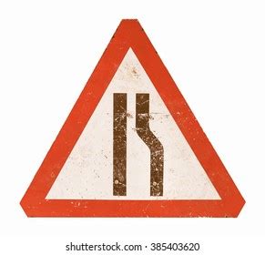 Sign Carriageway Restriction Isolated On White Stock Photo 385403620 ...