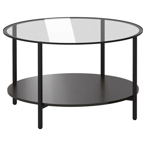 VITTSJÖ coffee table, black-brown/glass, 75 cm - IKEA