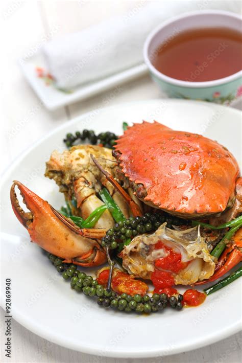 stir-fried crab with green kampot pepper, cambodian cuisine Stock Photo ...