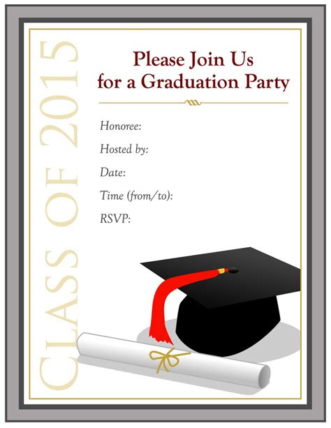 Graduation Party Invitations Templates • Business Template Ideas