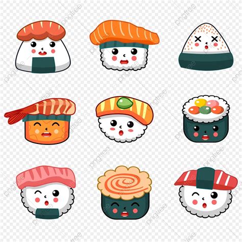 Kawaii Sushi Clipart Cute Sushi Clipart Sushi By Vectoryclipart | The ...