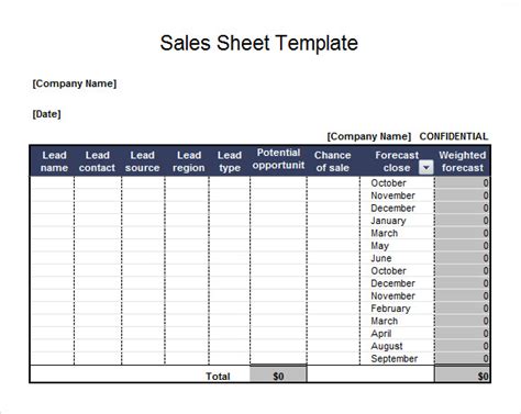 FREE 7+ Sales Sheet Samples in Google Docs | Google Sheets | Excel | MS ...