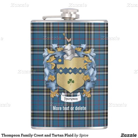 Thompson Family Crest and Tartan Plaid Flask | Zazzle.com | Family ...