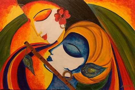 Buy Radha Krishna Painting, Indian Contemporary Art, Traditional ...