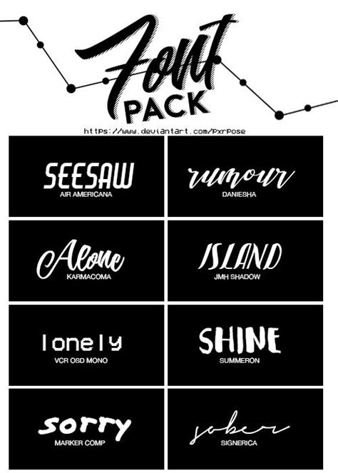 FONT PACK 01 by pxrpose on DeviantArt | Aesthetic fonts, Dafont fonts ...