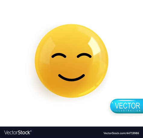 Emotion realistic 3d render icon smile emoji Vector Image