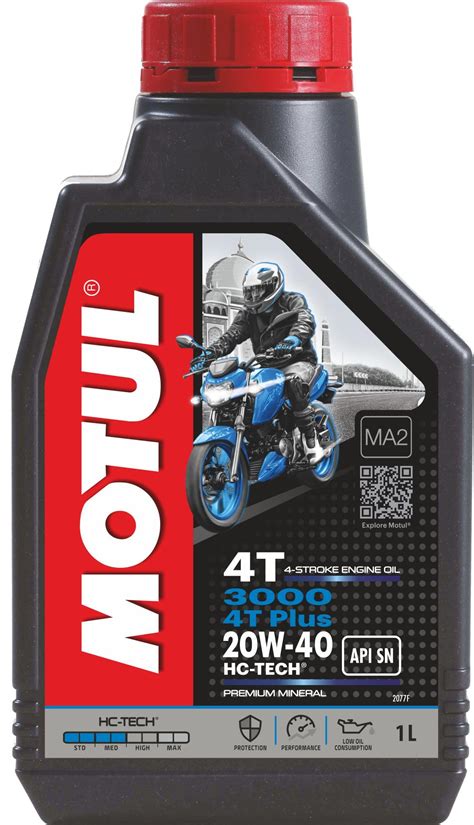 Buy Motul 3000 4T Plus 20W40 API SM HC Tech Engine Oil for Bikes (1 L ...