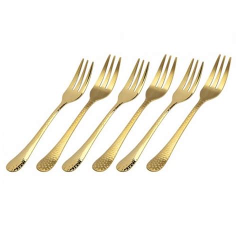 Godinger 80007 Gold Hammered Cake Forks - Set of 6, 1 - Kroger