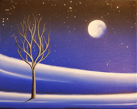 Moon Landscape Painting at PaintingValley.com | Explore collection of ...