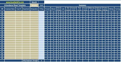 Employee Attendance Sheet