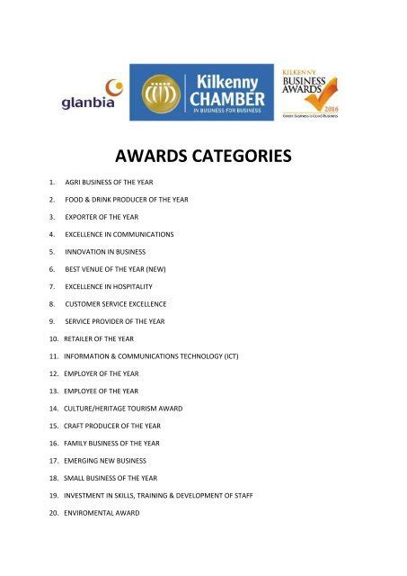 Awards Categories