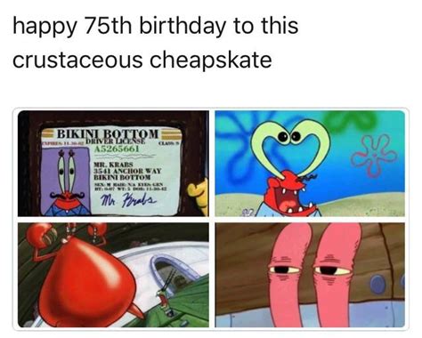 Happy Birthday, Mr. Krabs [11•30•42] : r/BikiniBottomTwitter