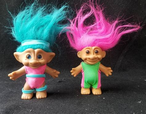 Vintage Ace Novelty Treasure Troll Doll and Pink Haired Russ | Etsy