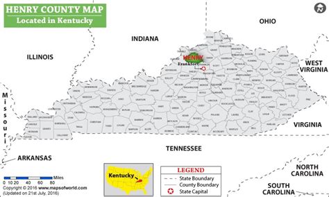 Henry County Map, Kentucky