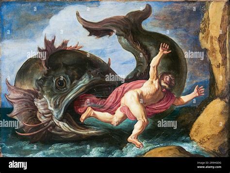 Jonah and the Whale, painting in oil on wood by Pieter Lastman, 1621 ...