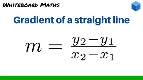 Gradient of a straight line through two points - YouTube