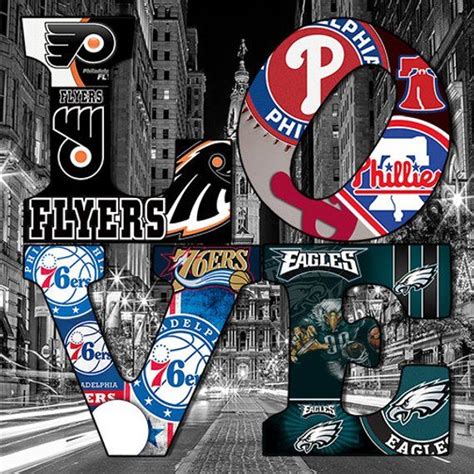 Philadelphia Sports Love Teams 5 .black and White - Etsy | Philadelphia ...