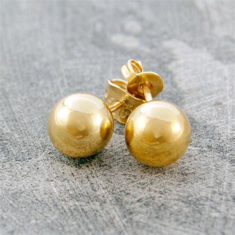 Ball Gold Plated Silver Stud Earrings By Otis Jaxon