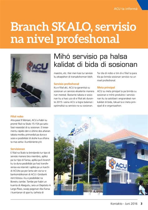 Kontakto - Algemene Spaar- & Kredietcoöperatie ACU Curaçao | Credit Union