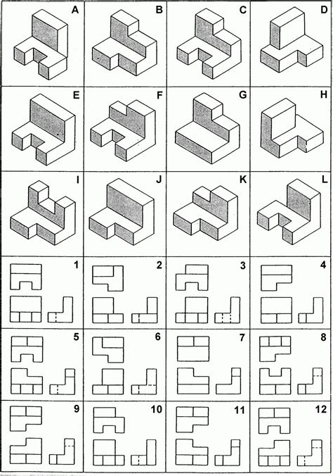 Beginner Isometric Drawing Worksheet