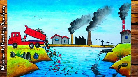 water pollution drawing||air pollution poster painting - YouTube