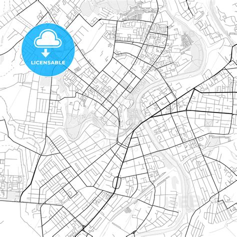 Vector PDF map of Oryol, Russia - HEBSTREITS