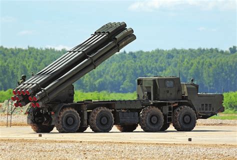 The BM-30 Smerch, a Russian heavy multiple rocket launcher. Source ...