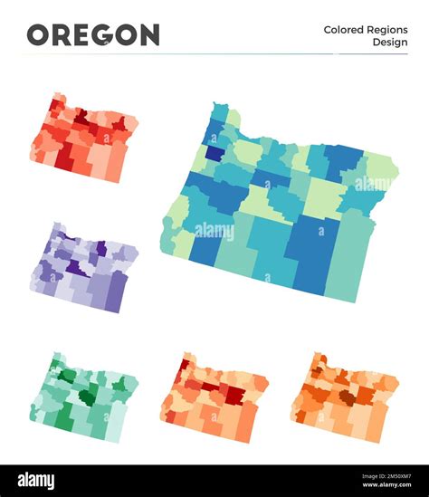 Oregon map collection. Borders of Oregon for your infographic. Colored ...