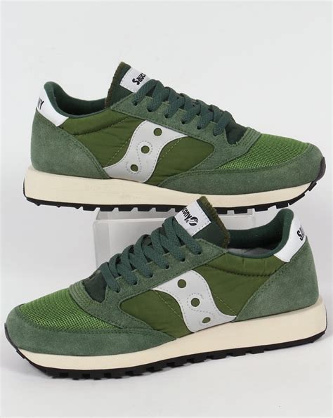 Saucony Jazz Original Vintage Trainers Green/Grey,runners,shoes,80s,mens