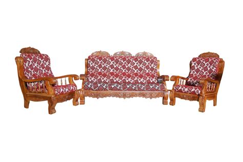 Jaipur Teak Wood Sofa Set - (3+1+1)Seater | Wood sofa, Teak wood ...