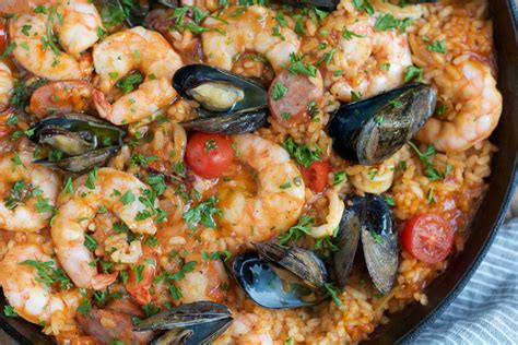 Authentic, Spicy Seafood Paella Recipe with Saffron - Hip Foodie Mom