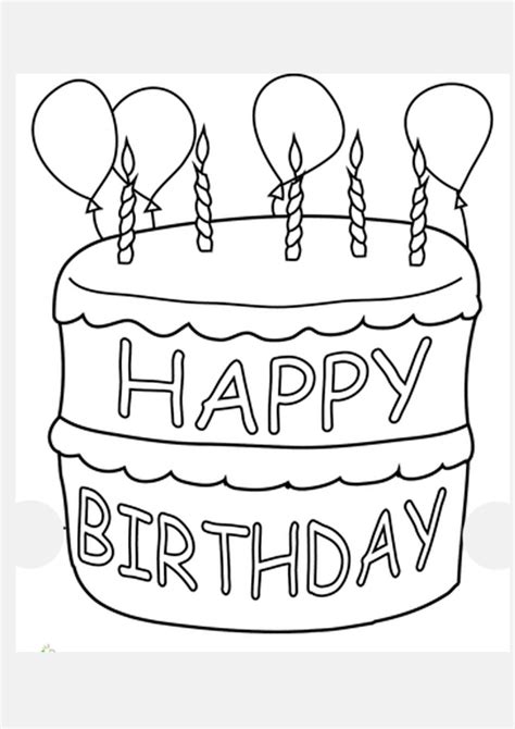 Coloring Pages | Happy Birthday Cake Coloring Pages For Kids