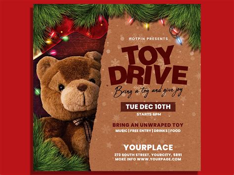 Christmas Toy Drive Flyer Template by Hotpin on Dribbble