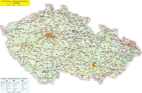 Large detailed road map of Czech Republic with all cities. Czech ...