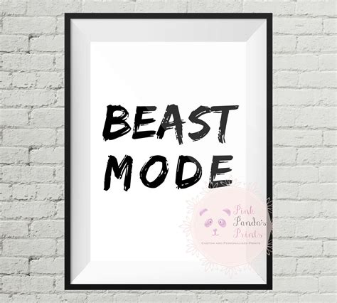 Beast Mode inspirational motivational quote print wall | Etsy