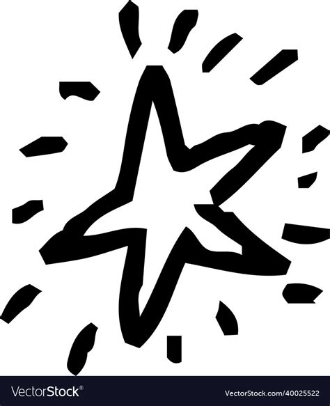 Monochrome doodle of a shining star drawn Vector Image