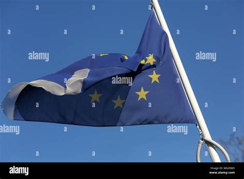 A European flag pictured flying in London, UK Stock Photo - Alamy