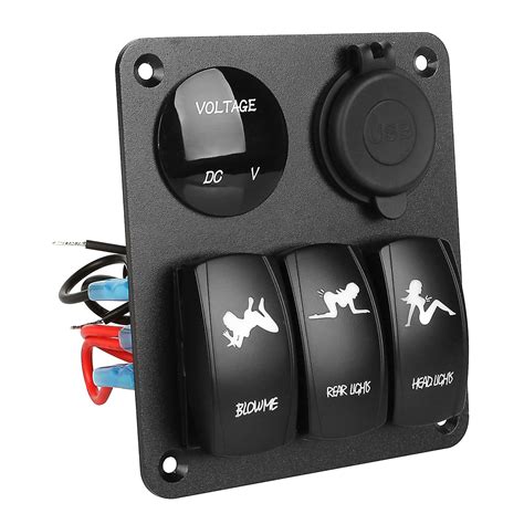 3 Gang New Black Toggle Switch Panel Waterproof Marine Car Boat Rocker ...