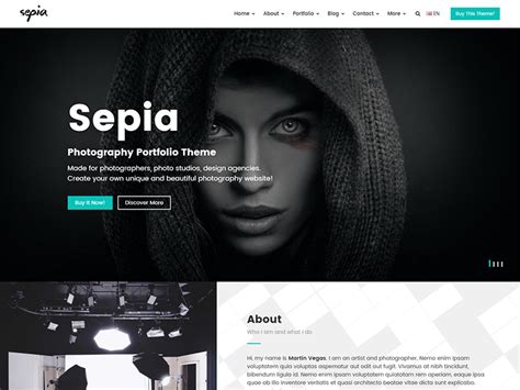 Sepia - Photography Portfolio HTML Website Template by Themetorium on ...